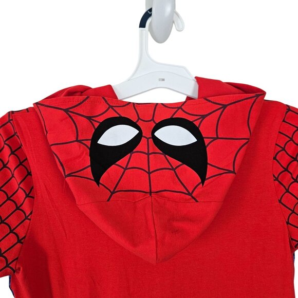 Marvel Spider-Man Girls Hooded Red Blue Dress Size 2X Tulle Satin Skirt Cosplay - Picture 8 of 12